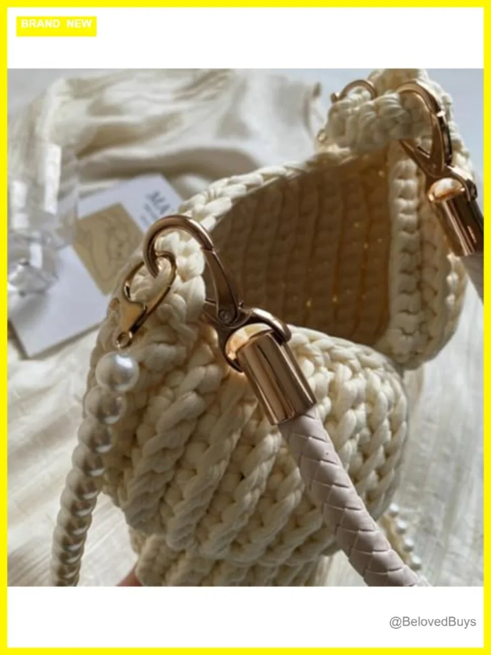Handwoven Seashell Hobo Bag Crochet Summer Beach Crossbody Shoulder Clutch Purse